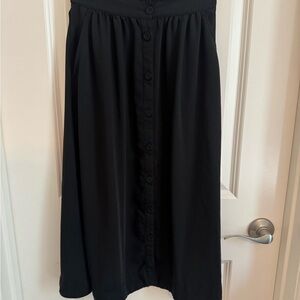 H&M Elegant Black Midi Skirt